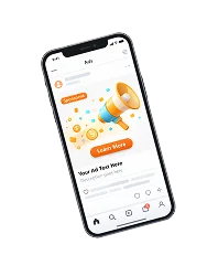 Mobile in-app advertising 3D illustration